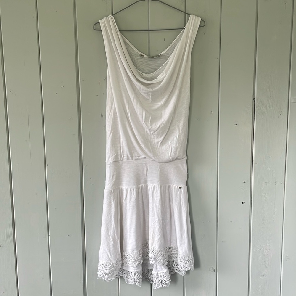 🔥5/$20🔥 Guess White Embroidered Flapper Style Cotton Dress Size Small